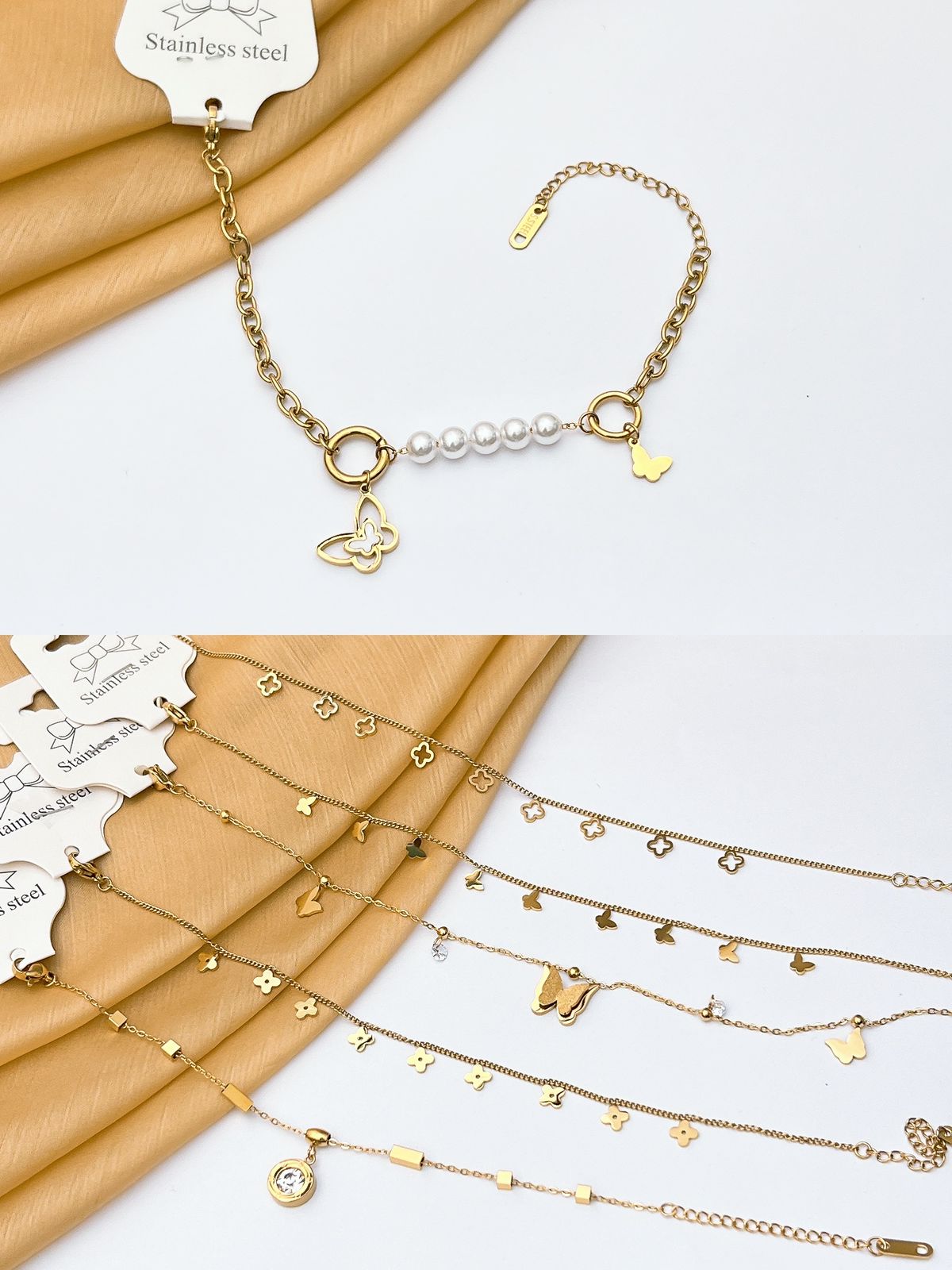 Stainless steel Anklet + bracelet