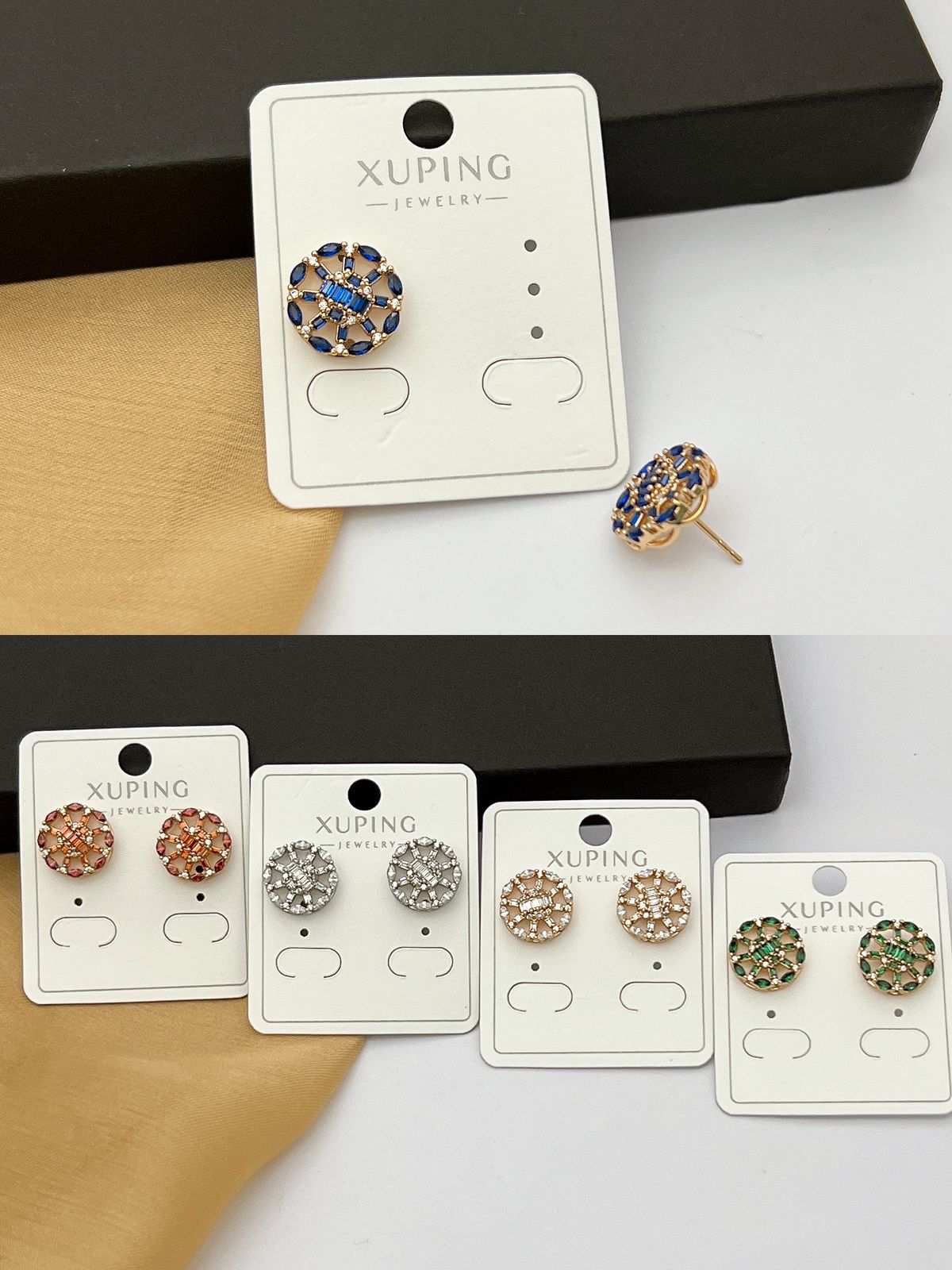 Round stud earrings