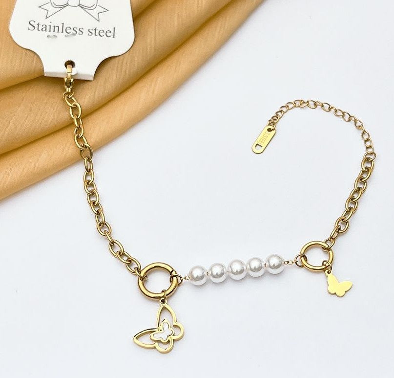 Stainless steel Anklet + bracelet