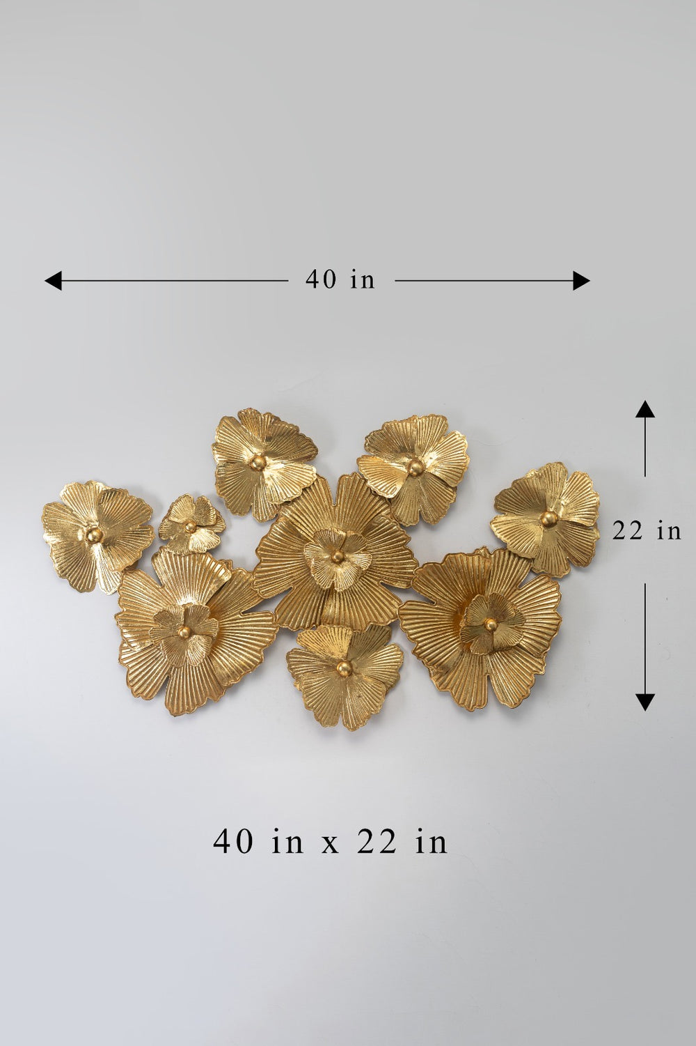 Luxury Golden Floral Metal Wall Art
